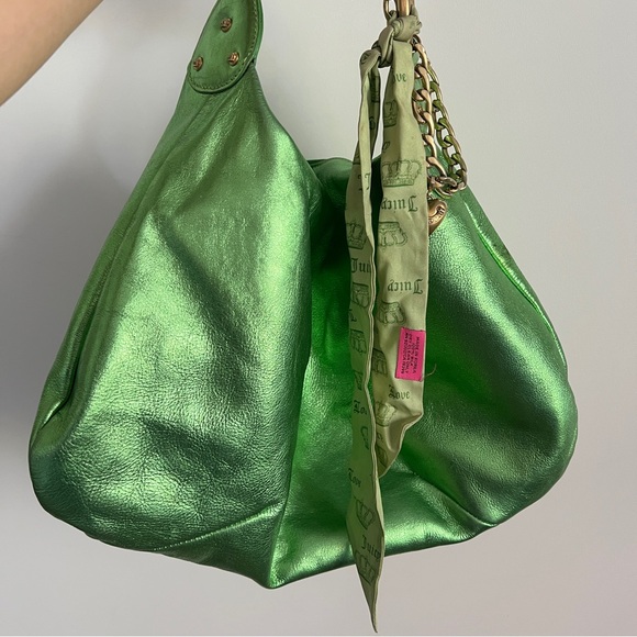 Juicy Couture Y2K 2000s Hobo Green Metallic Bag - Picture 2 of 16